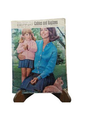 Bernat Cables And Raglans Knitting Pattern Book No. 130 For Sweaters Coats & Dre